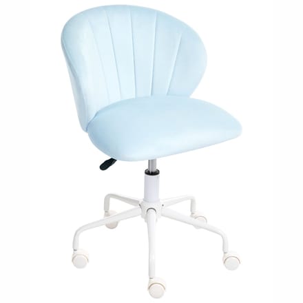 CHEERFUL - Bureaustoel - Lichtblauw - Fluweel