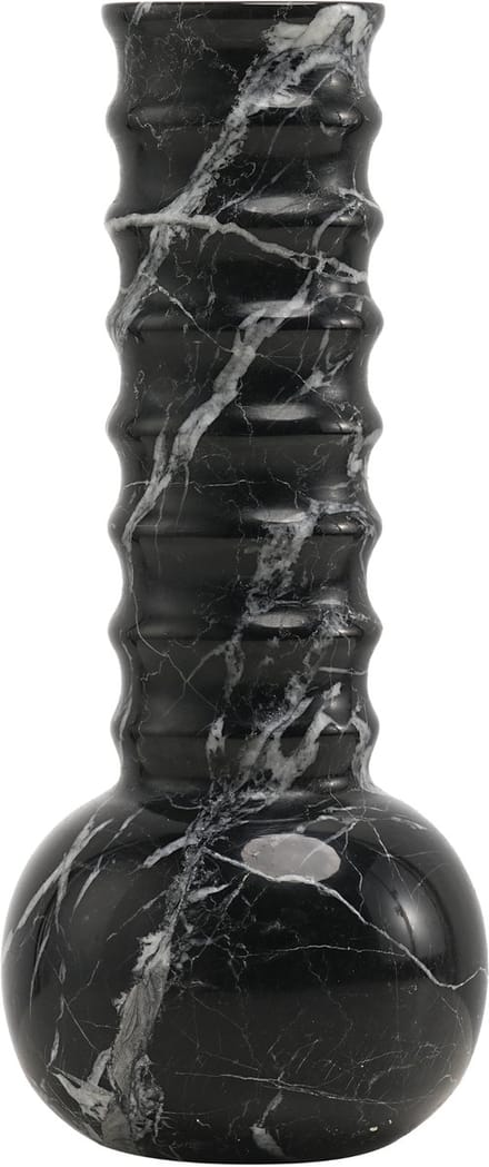 Marmeren Vaas Ribbel Zwart