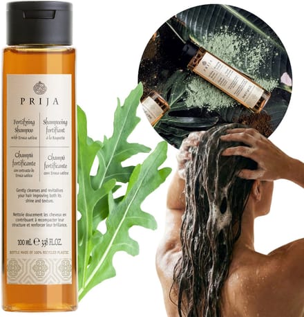 PRIJA Regenererende voedende shampoo voor haar met rucola VEGAN, VERREIZEN