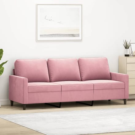 vidaXL - Driezitsbank - 180 - cm - fluweel - roze