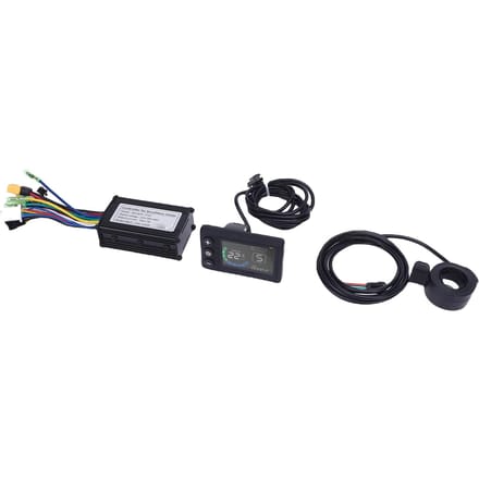 Kit Instrument LCD et Contrôleur 36V 48V 15A Contrôleur 3 Modes avec Écran LCD Poignée d'Accélérateur 130X black