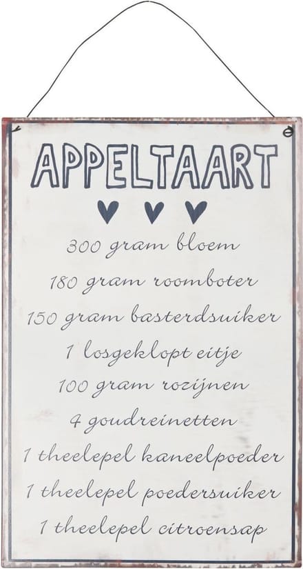 Clayre & Eef Tekstbord 6Y1323 20*30 cm - Wit Ijzer WandbordQuote BordSpreuk