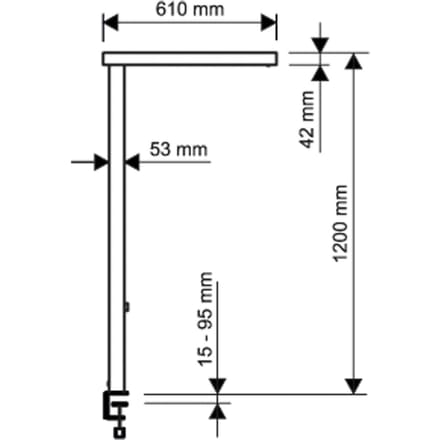 LED tafellamp MAULjuvis, wit, 120 cm, dimbaar, klemvoet