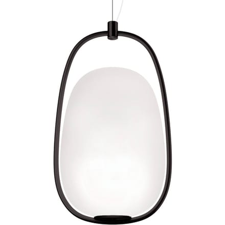 kdln hanglamp Lannà, zwart/wit, 22 x 20 cm