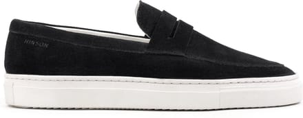 Hinson malton saddle loafers heren zwart suède