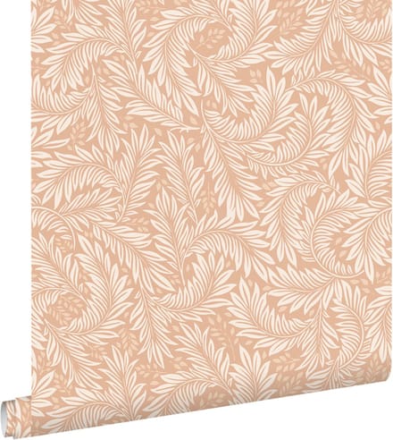 ESTAhome behang bladeren licht terracotta - 50 x 900 cm - 131141