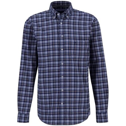 Fynch-Hatton Overhemd Multi Allover Flanel Checks Button Down Sage Green-Blue / male