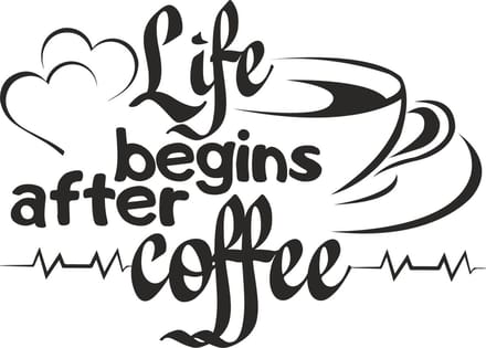 Decoratieve muur - raam sticker life begins after coffee