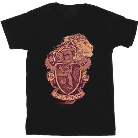 Harry Potter Heren Gryffindor Schets Crest T-Shirt (Zwart)