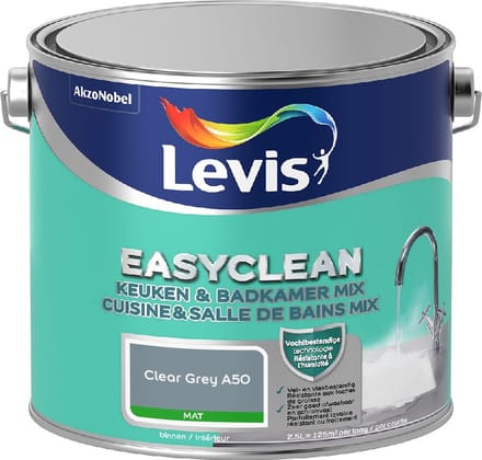 Levis - Easyclean Keuken & Badkamer Mix - Clear Grey A50 - Mengverf - 2,5 L