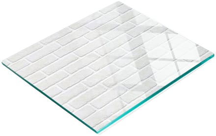 Decoratieve serveerplank van glas met baksteenmotief, 60x52 cm