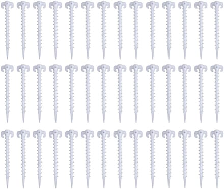 50 Packs 20cm Fluorescent Glow-in-the-Dark Plastic Tent Stakes - Canopy Pegs - Camping - Caravan Set