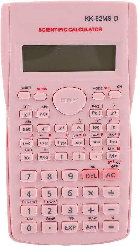 Wetenschappelijke Rekenmachine 12-cijferig Multifunctioneel voor Studie & Werk - Roze