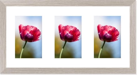 SecaDesign Anima Drieluik Fotolijst - Fotomaat 10x15 cm - Lichtgrijs