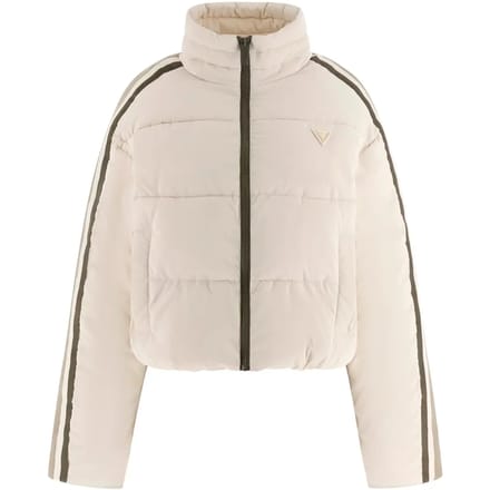 Dames asymmetrische parka met contrastbanden Guess