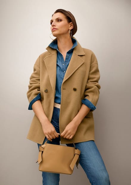 MADELEINE Jas Eleganter Wollmantel mit Kaschmir