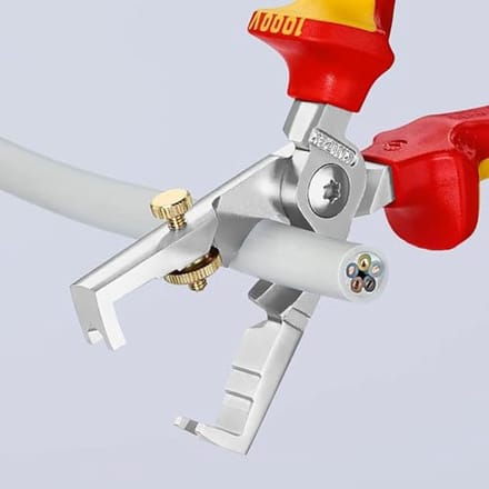 Stripping Pliers with Cable Cutter - Chrome-Plated Insulated - 180 mm - VDE Tested