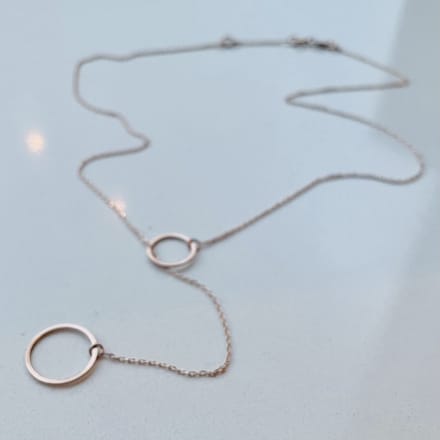 Layerketting | Collier | cirkel | AG925 | rosekleurig