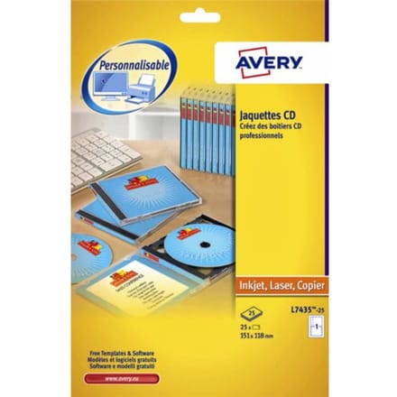 CD-Einlegekarte Avery L7435-25 151x118mm