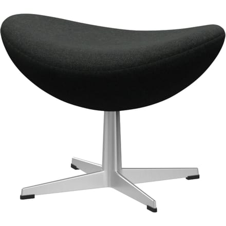 Fritz Hansen Das Ei Voetbank - ReWool 198 zwart/natuur - aluminium