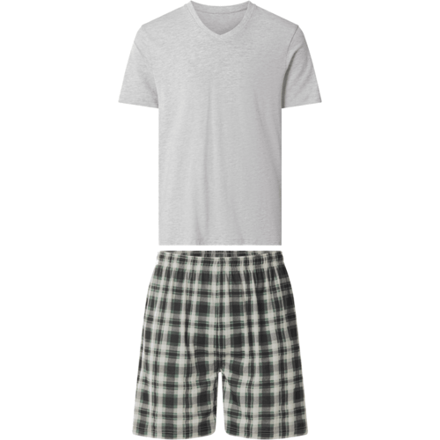 ESMARA MEN Korte heren pyjama (grijs/zwart/beige, S)