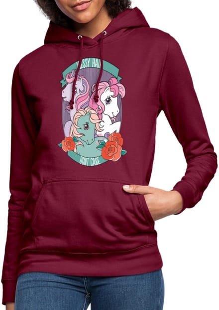 My Little Pony Retro Messy Hair Don't Care Statement Hoodie Dames