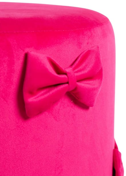 Strik Poef fluweel fuchsia 35x35x40cm