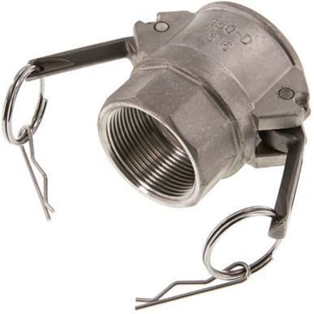 Camlock DN 40 (1 1/2'') Koppeling RvsRp 1 1/2'' met binnendraad Type D MIL-C-27487