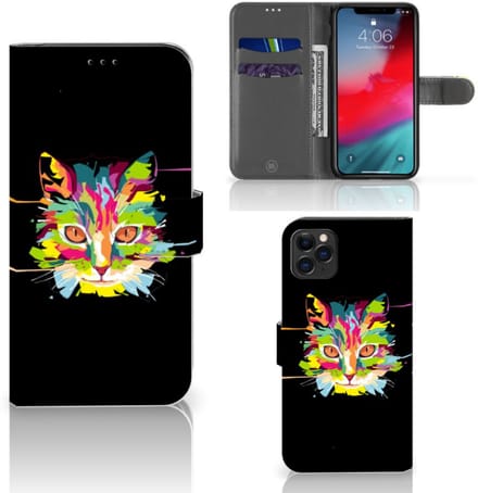 Apple iPhone 11 Pro Max Leuk Hoesje Cat Color