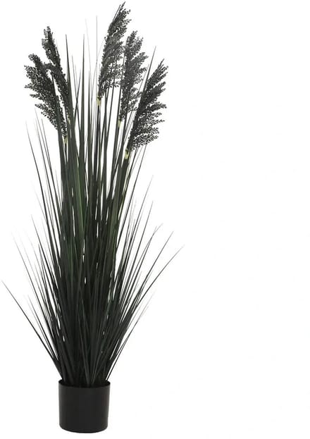 Kunstplant Siergras in Pot Zwart - 122 cm