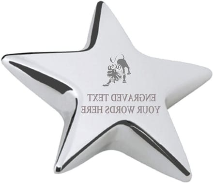 Papiergewicht Sterrenbeeld - Bureau Accessoire - Bureau Organisatie - Hand Gegraveerd Ontwerp - 70mm - Zilver