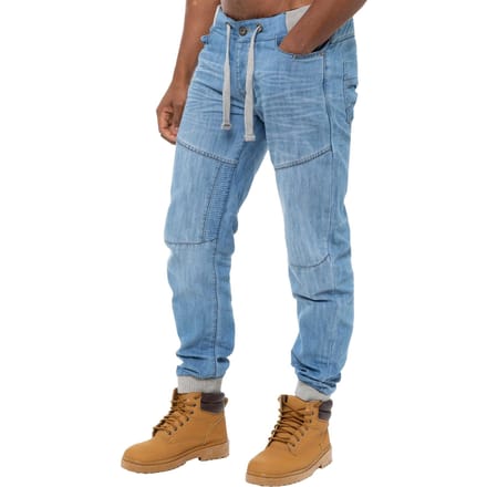 Enzo| Heren Denim Cuffed Jogger Jeans - Lichtblauw