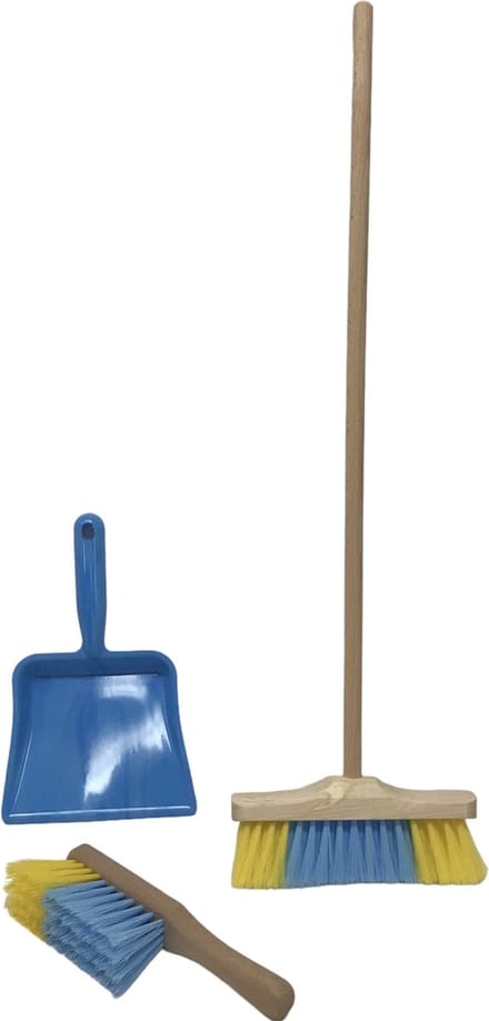 3-delige kinder Bezemset blauw Gele bezem set ca. 49 cm.