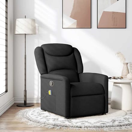 vidaXL - Massagestoel - verstelbaar - stof - zwart