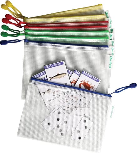 Djois opbergtas met ritssluiting A5 - 235x165mm - PVC - assorti - pak 8 stuks