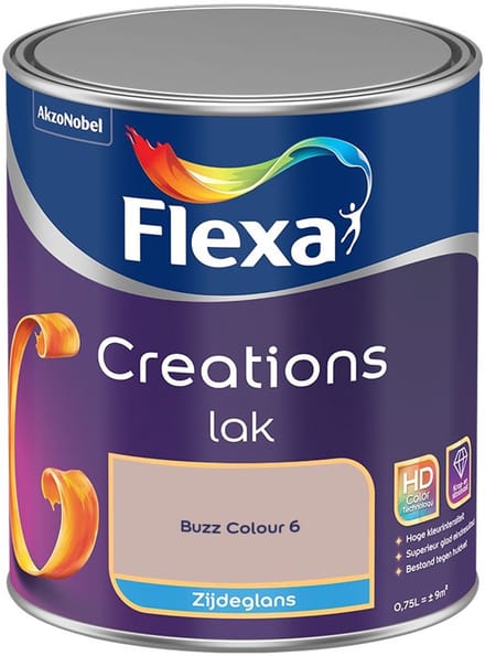 Flexa - Creations Lak Zijdeglans - Buzz Colour 6 - Mengverf - 750 Ml