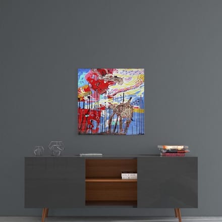 Star Wars abstracte glas schildering 100x100 cm