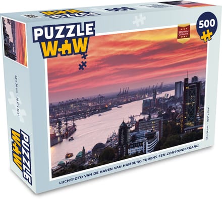 Puzzel Hamburg - Haven - Stad - Legpuzzel - Puzzel 500 stukjes