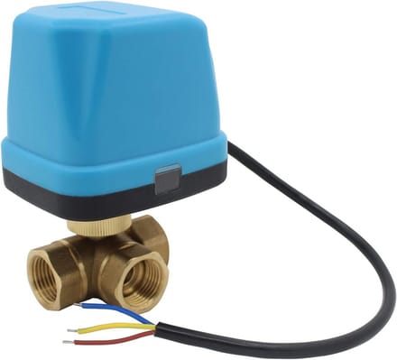 Elektrische 3-Weg Kogelkraan met Actuator - Zoneklep Afsluiter voor Verwarming en Ventilatie