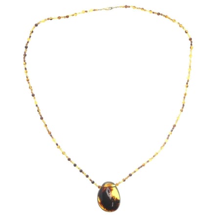 Behave - Lange ketting - Elegant bruin met hanger - Casual chic - 90 cm