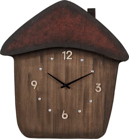 Clayre & Eef Wandklok 37x4x40 cm Bruin Hout