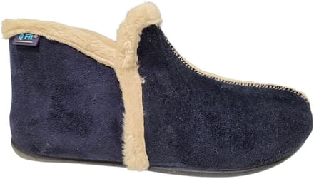 Q Fit Granada Suede Blauwe Gesloten Dames Pantoffels - Blauw - 37