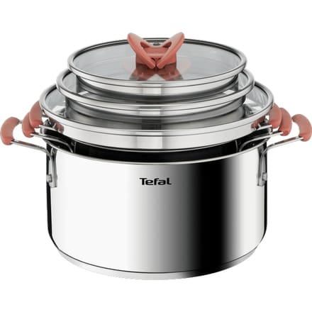 Tefal Opti'Space 3-delige pannenset: (kookpan 18/20/24 cm met deksel) - inductie