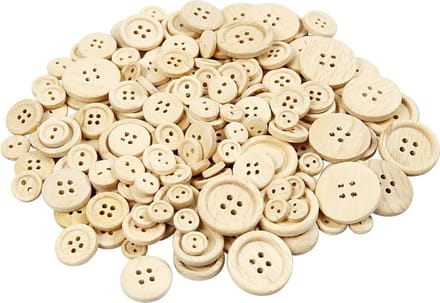 Houten Knopen, d: 8-23 mm, 440 assorti