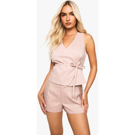 boohoo Dames Tailored Shorts | Pink | Maat: 8