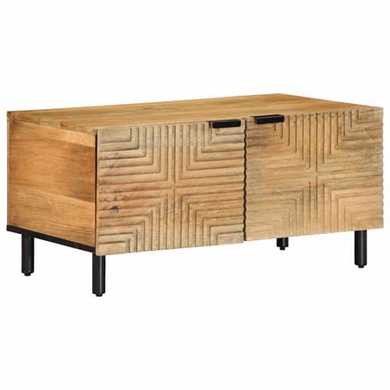 vidaXL - Salontafel - 80x50x40 - cm - massief - mangohout - bruin