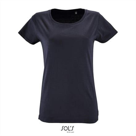 SOL'S - Milo T-Shirt dames - Donkerblauw - 100% Biologisch Katoen - S