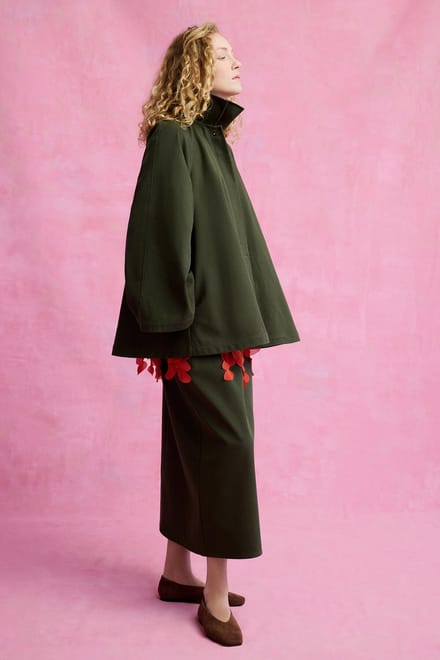 Touché Privé - Korte gabardine trenchcoat - Khaki - Dames