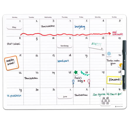 GreenStory - Maand Planner - Zelfklevend - Wit - S - met Sticky Pen
