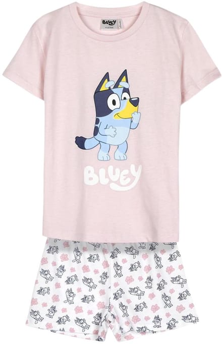 Pyjama "Bluey" Single Jersey short roze kids series 4 Jaar